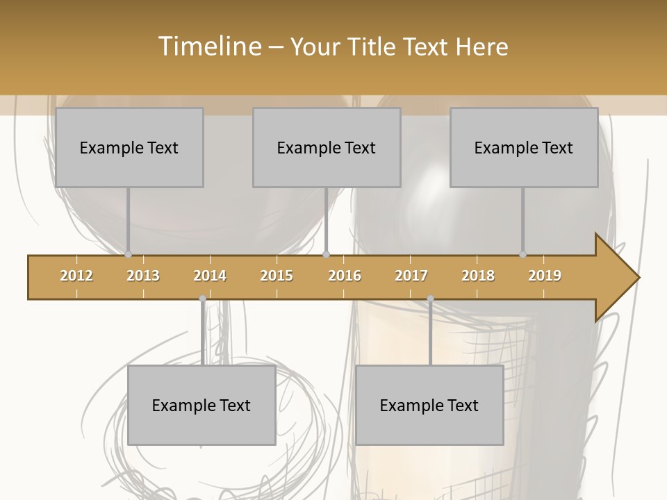 Wineglass Illustration Line Art PowerPoint Template