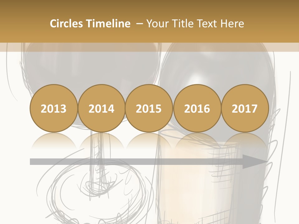 Wineglass Illustration Line Art PowerPoint Template