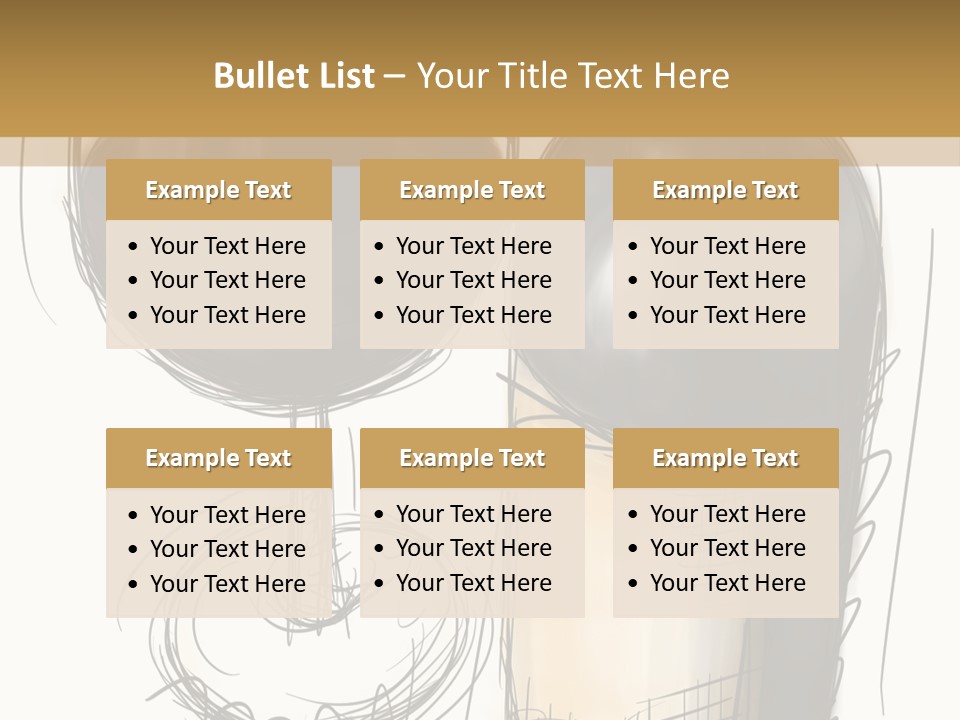 Wineglass Illustration Line Art PowerPoint Template