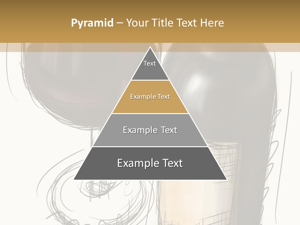 Wineglass Illustration Line Art PowerPoint Template