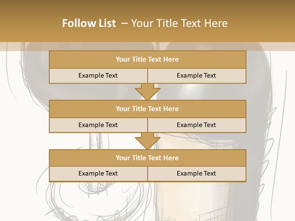 Wineglass Illustration Line Art PowerPoint Template