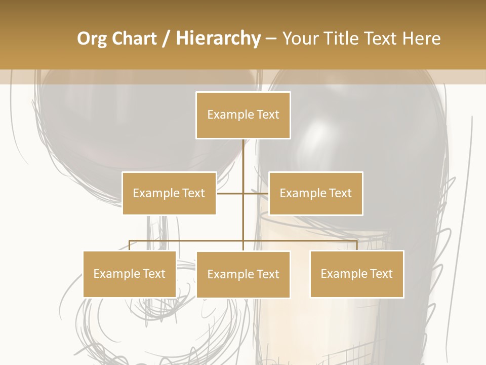 Wineglass Illustration Line Art PowerPoint Template