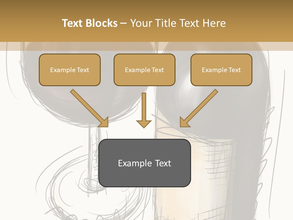Wineglass Illustration Line Art PowerPoint Template