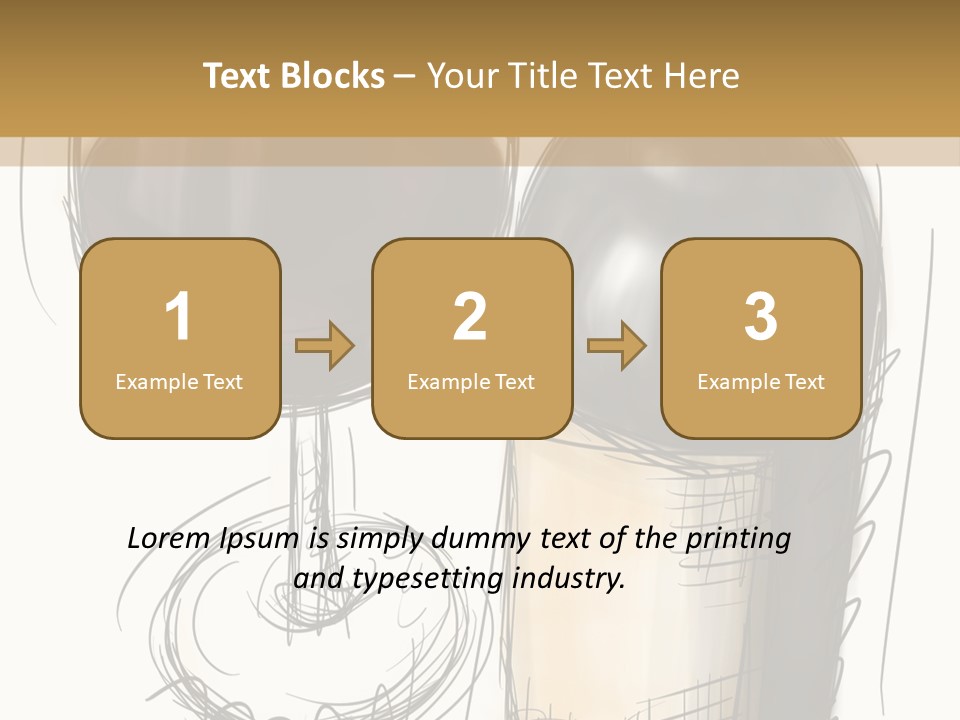 Wineglass Illustration Line Art PowerPoint Template