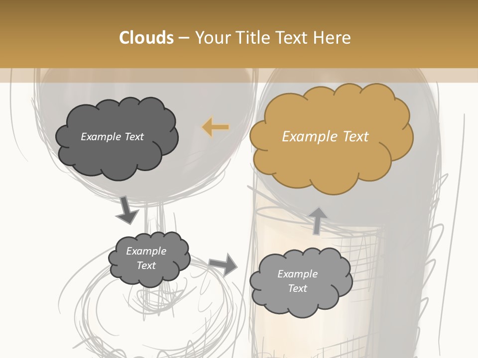 Wineglass Illustration Line Art PowerPoint Template