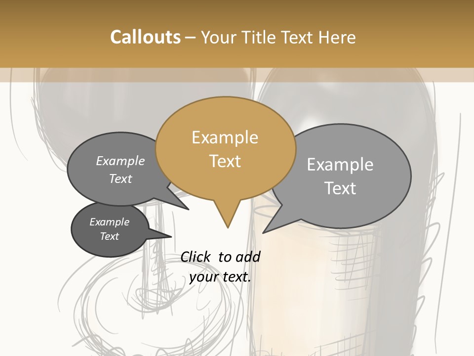 Wineglass Illustration Line Art PowerPoint Template