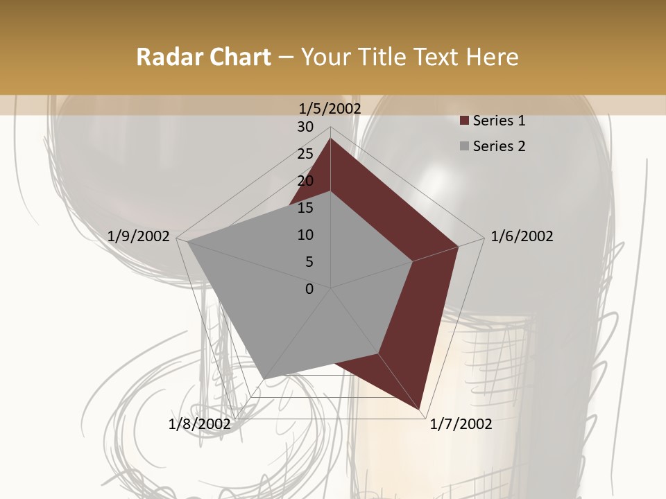 Wineglass Illustration Line Art PowerPoint Template