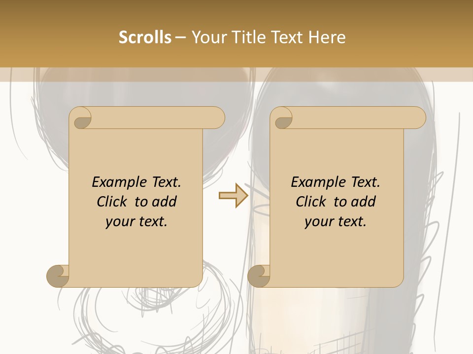Wineglass Illustration Line Art PowerPoint Template