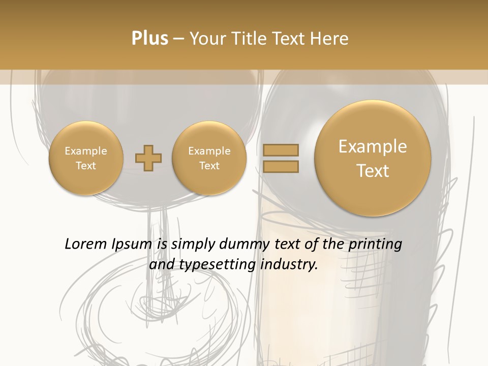 Wineglass Illustration Line Art PowerPoint Template
