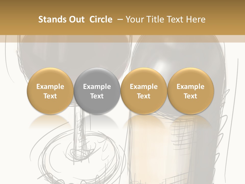 Wineglass Illustration Line Art PowerPoint Template