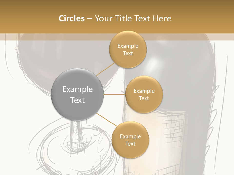 Wineglass Illustration Line Art PowerPoint Template