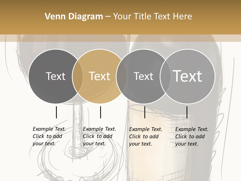 Wineglass Illustration Line Art PowerPoint Template
