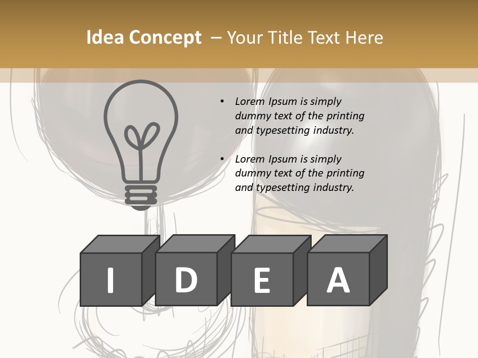 Wineglass Illustration Line Art PowerPoint Template