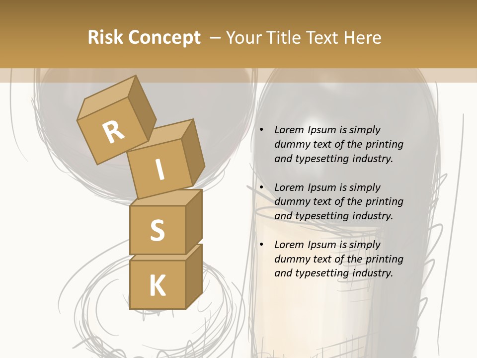 Wineglass Illustration Line Art PowerPoint Template