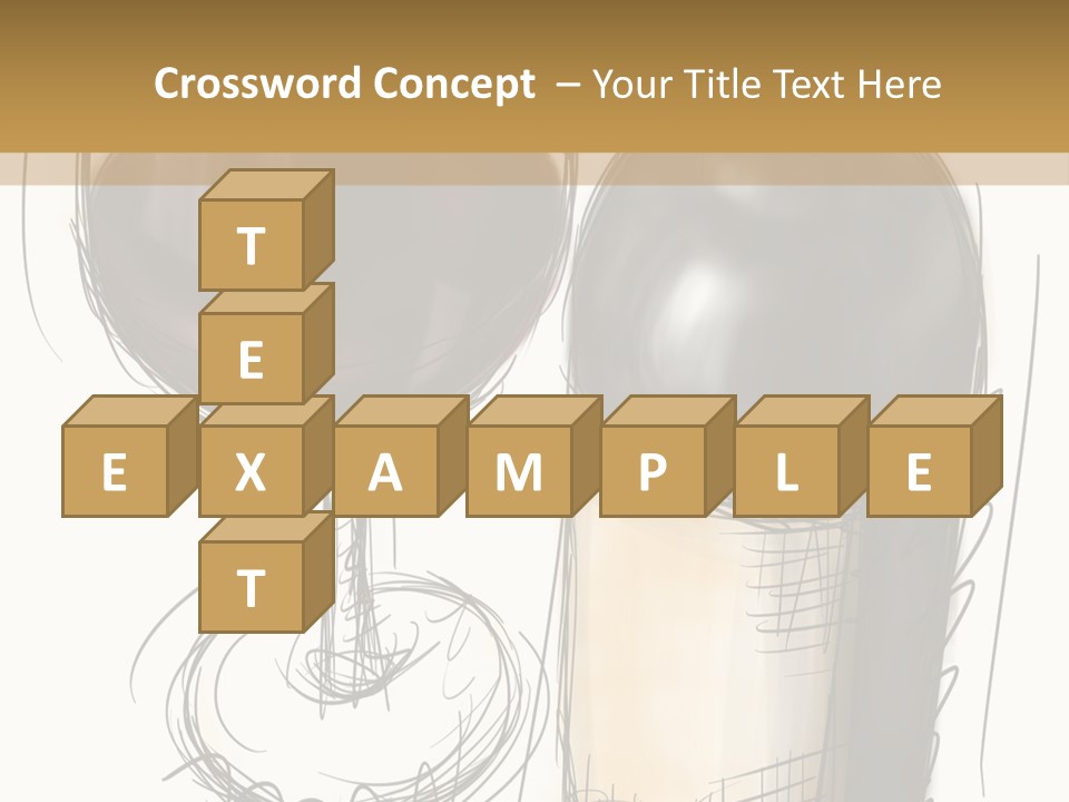 Wineglass Illustration Line Art PowerPoint Template