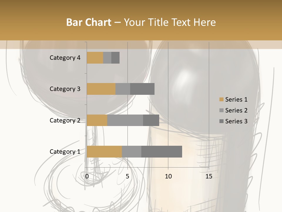 Wineglass Illustration Line Art PowerPoint Template