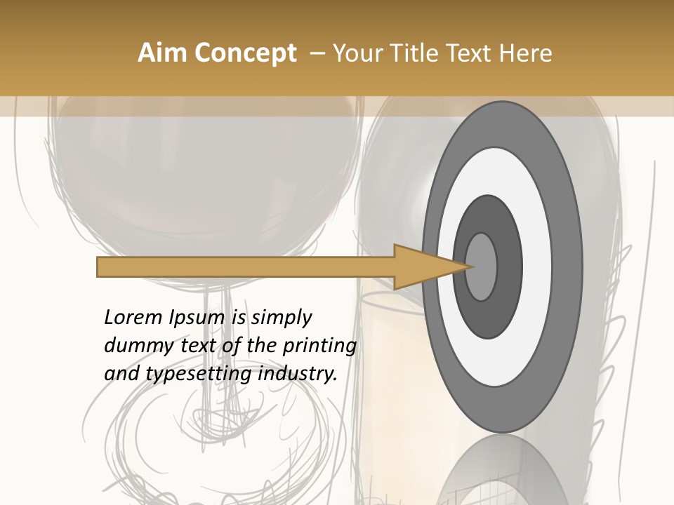 Wineglass Illustration Line Art PowerPoint Template