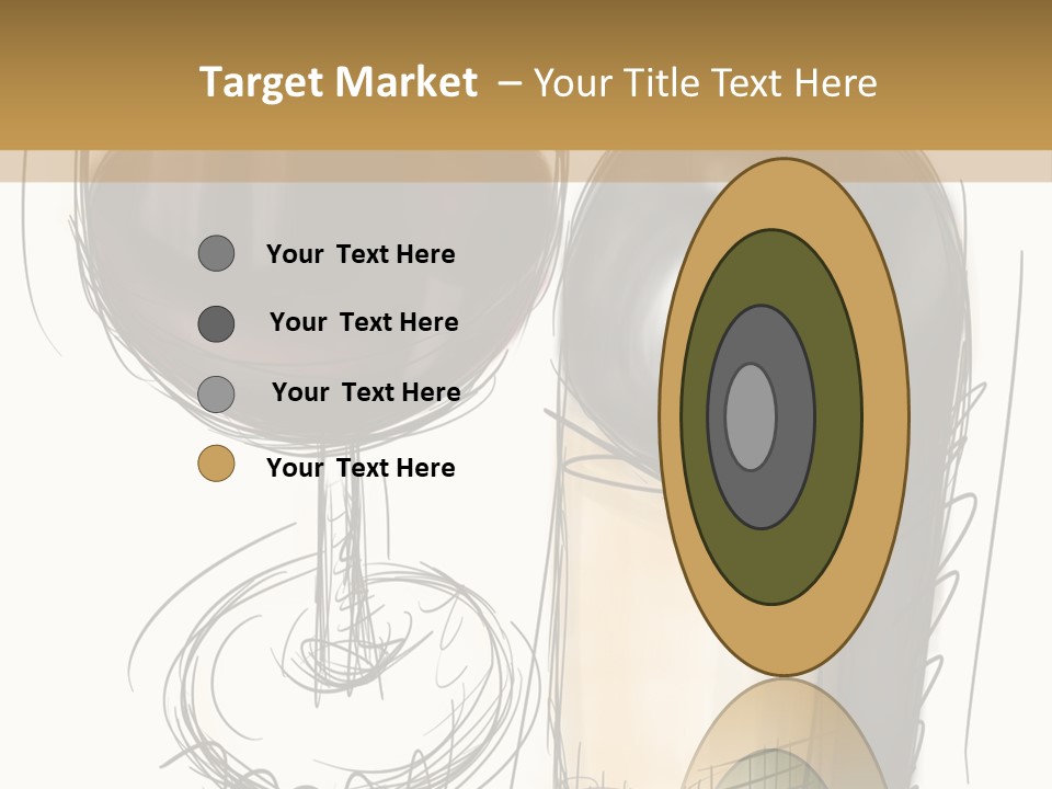 Wineglass Illustration Line Art PowerPoint Template