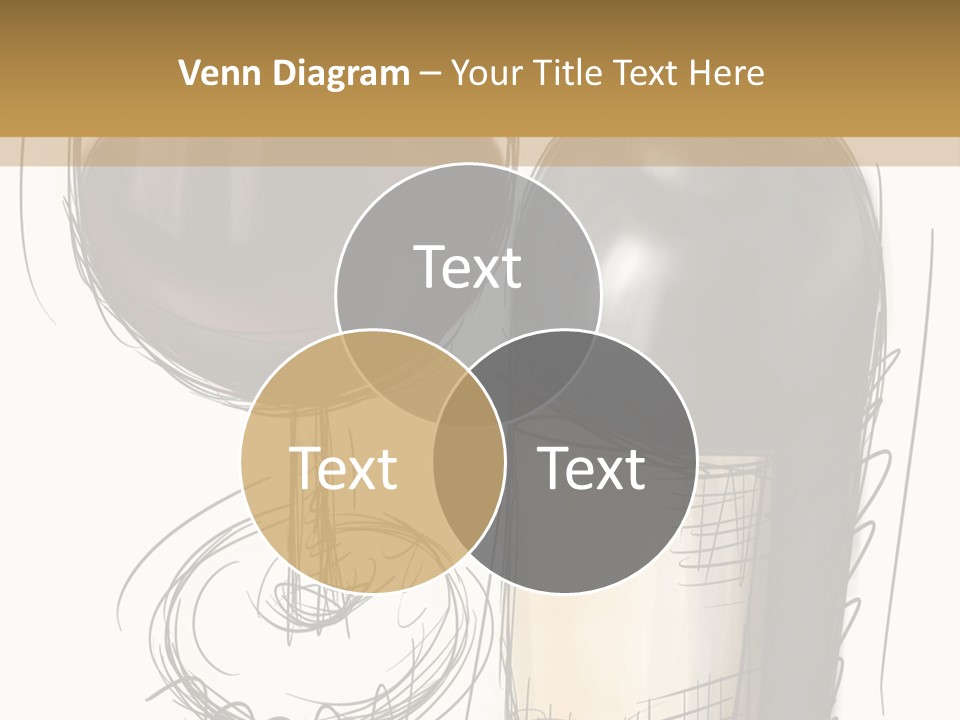 Wineglass Illustration Line Art PowerPoint Template