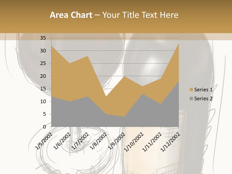 Wineglass Illustration Line Art PowerPoint Template