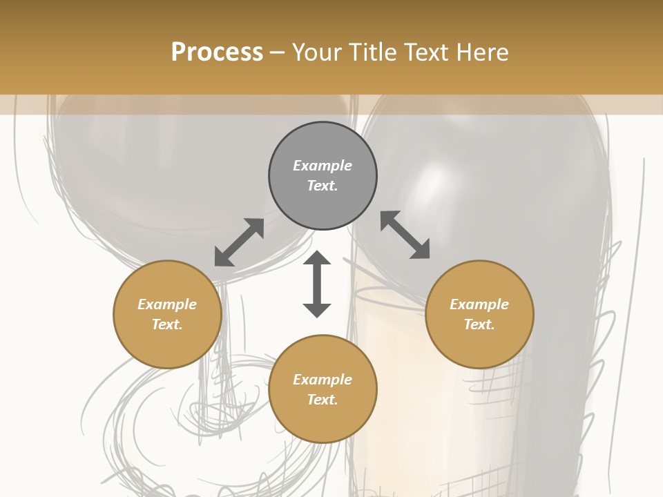 Wineglass Illustration Line Art PowerPoint Template