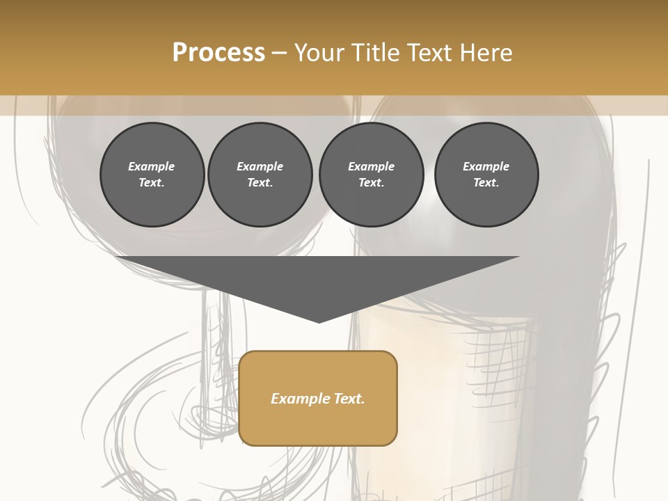 Wineglass Illustration Line Art PowerPoint Template
