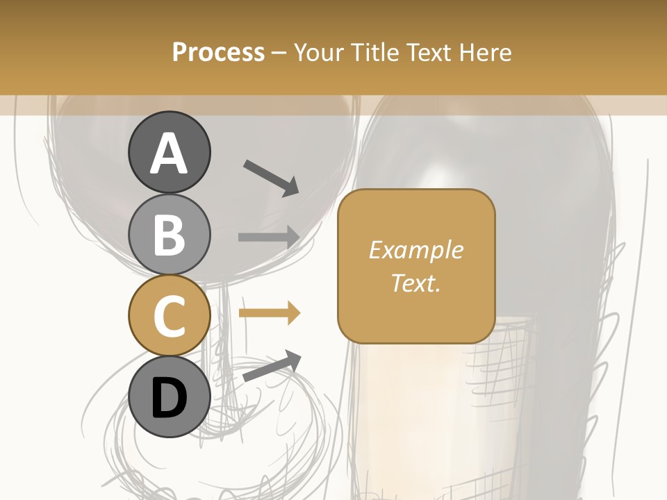 Wineglass Illustration Line Art PowerPoint Template
