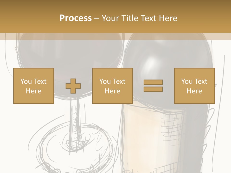 Wineglass Illustration Line Art PowerPoint Template