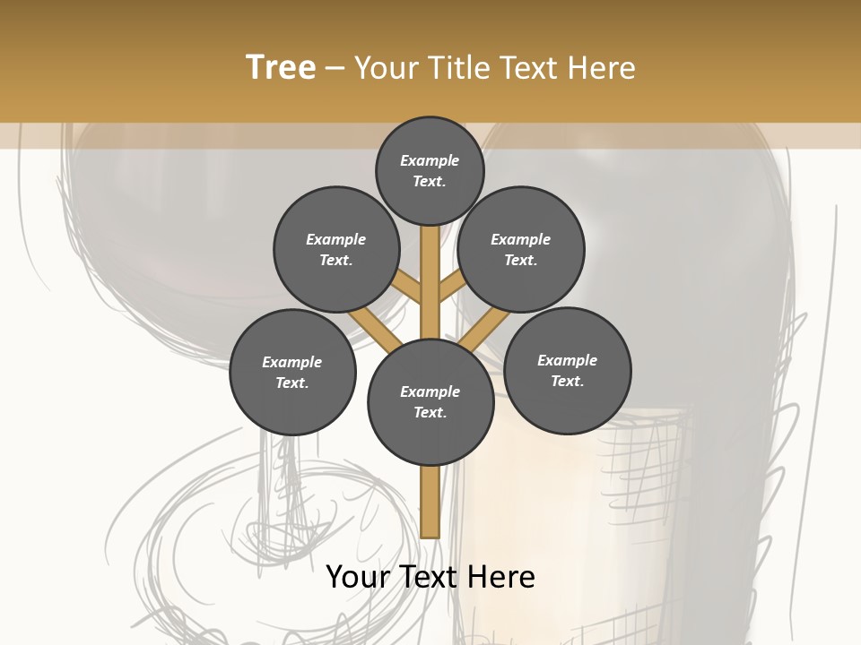 Wineglass Illustration Line Art PowerPoint Template