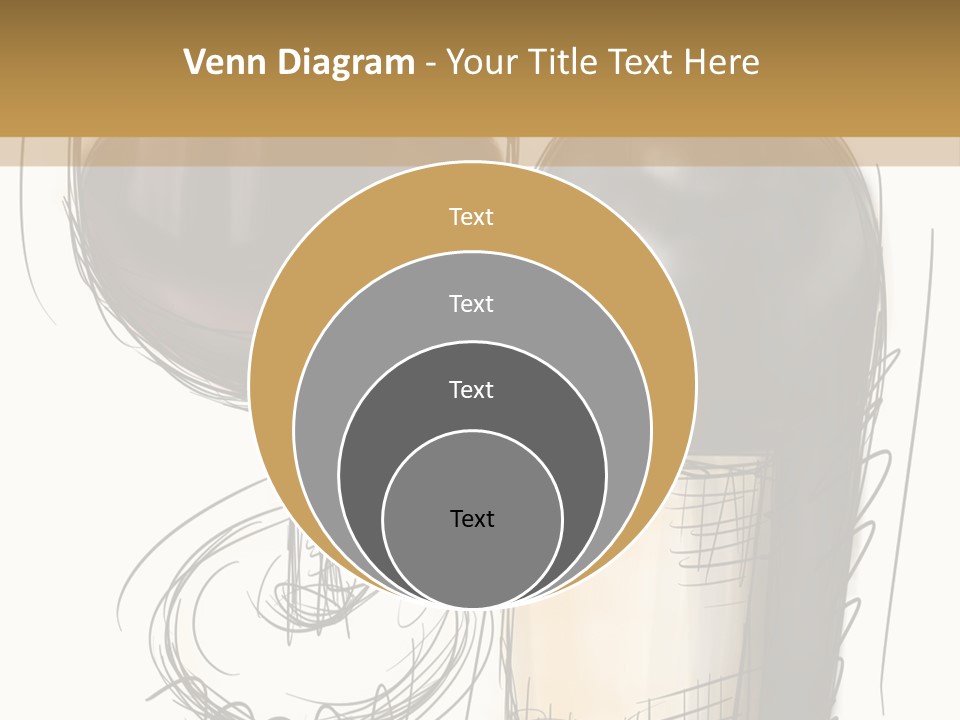 Wineglass Illustration Line Art PowerPoint Template
