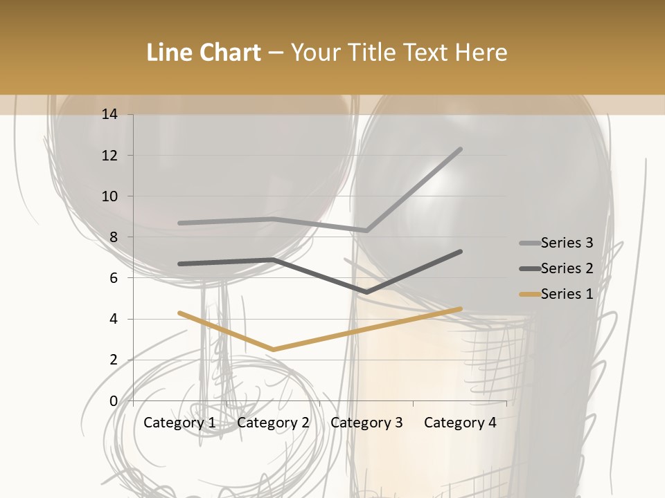Wineglass Illustration Line Art PowerPoint Template