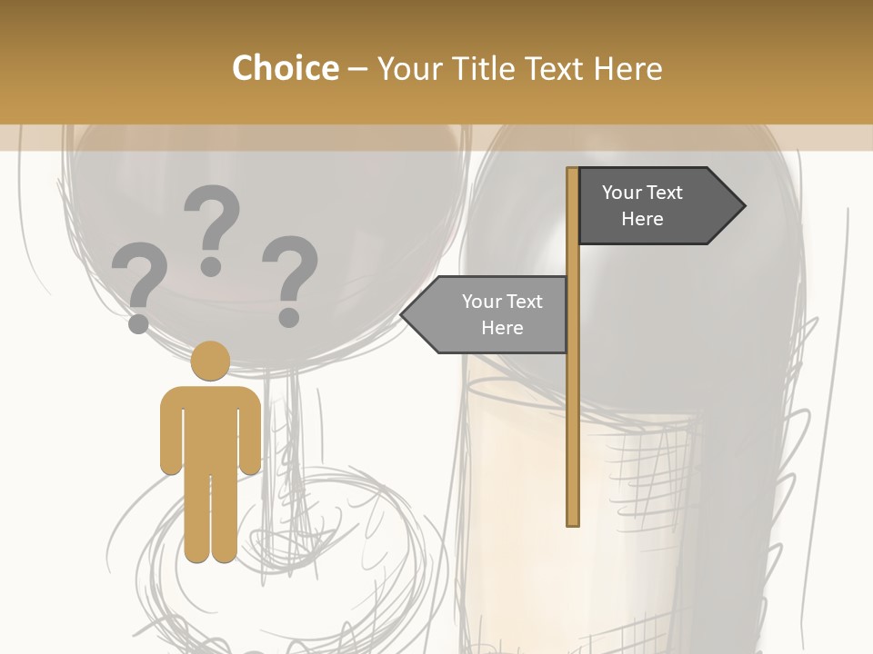 Wineglass Illustration Line Art PowerPoint Template