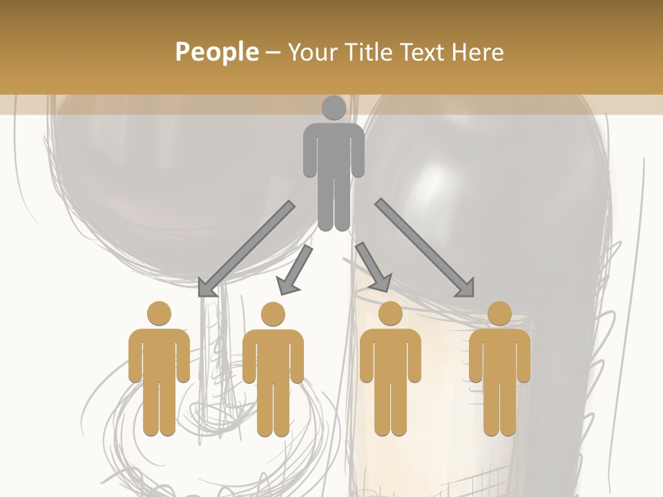 Wineglass Illustration Line Art PowerPoint Template