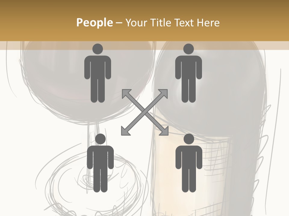 Wineglass Illustration Line Art PowerPoint Template