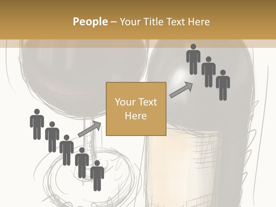 Wineglass Illustration Line Art PowerPoint Template