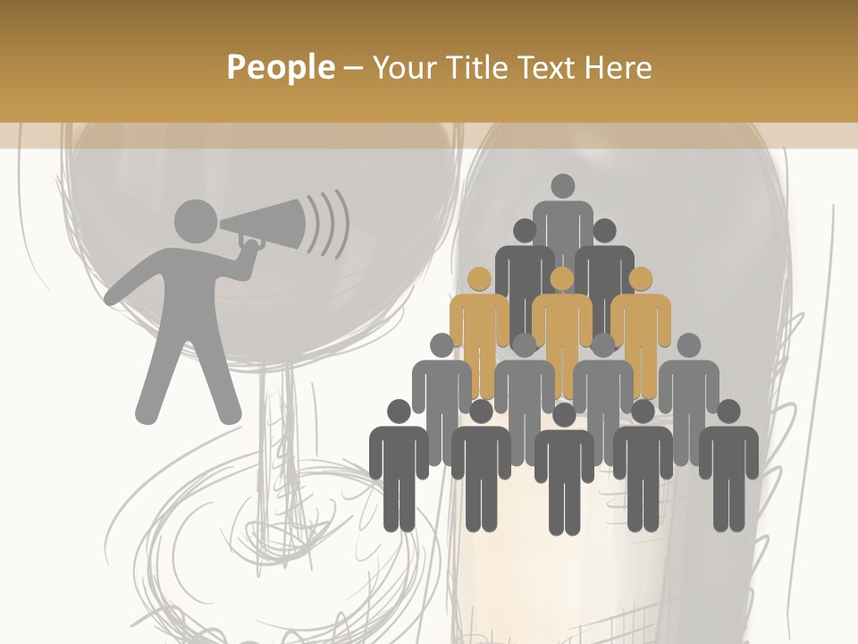 Wineglass Illustration Line Art PowerPoint Template