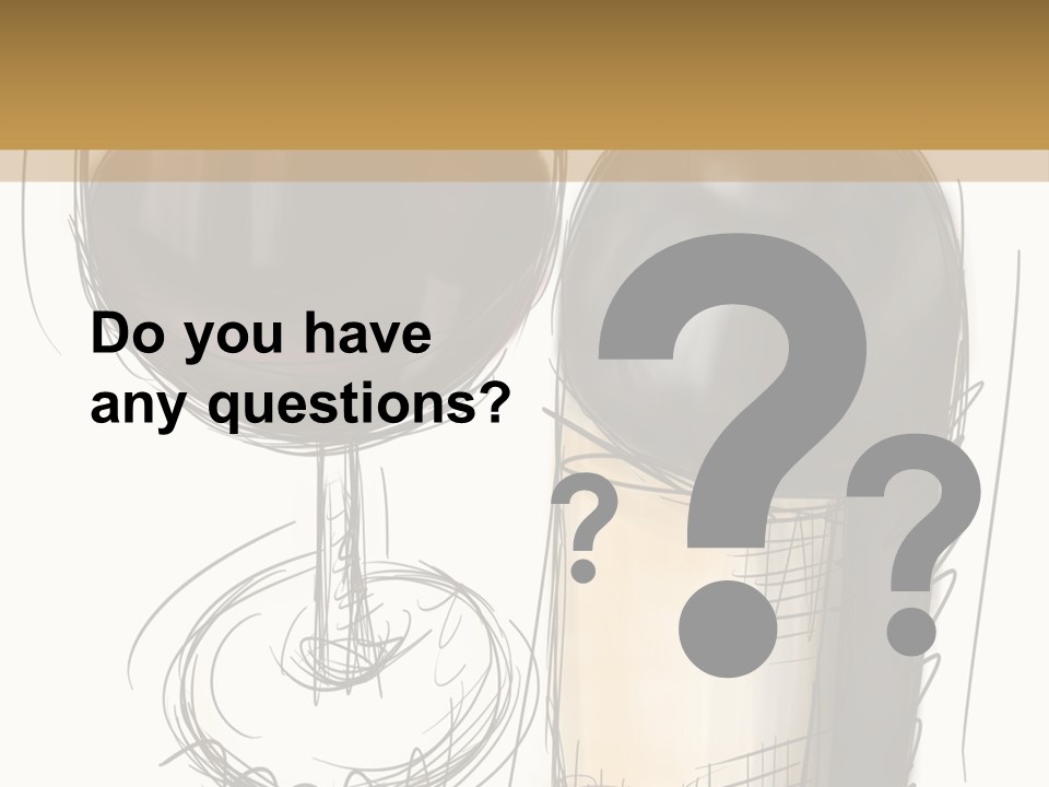 Wineglass Illustration Line Art PowerPoint Template