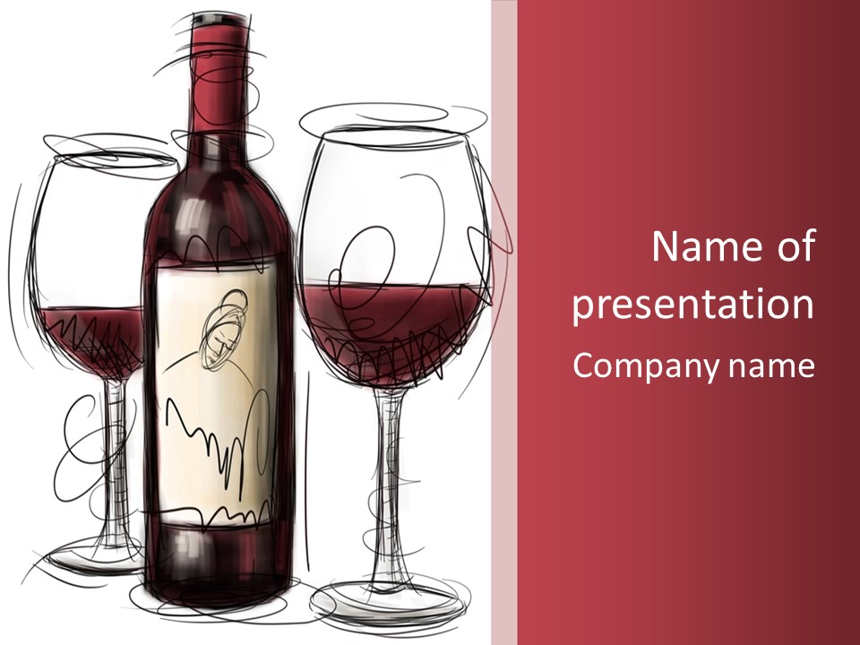 Alcohol Bottle Sketch PowerPoint Template