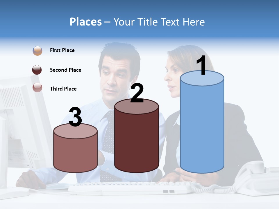 Meeting Internet Businesswoman PowerPoint Template