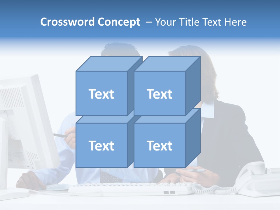 Meeting Internet Businesswoman PowerPoint Template