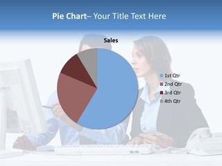 Meeting Internet Businesswoman PowerPoint Template