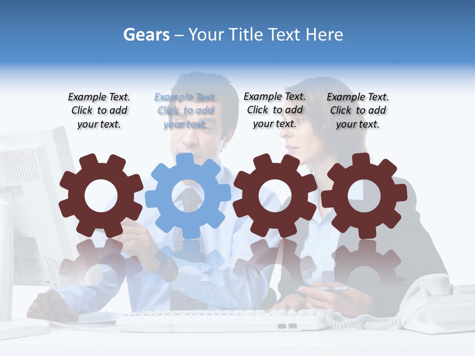 Meeting Internet Businesswoman PowerPoint Template