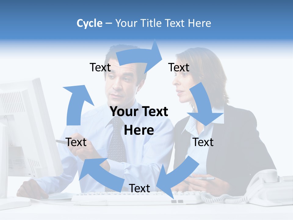 Meeting Internet Businesswoman PowerPoint Template