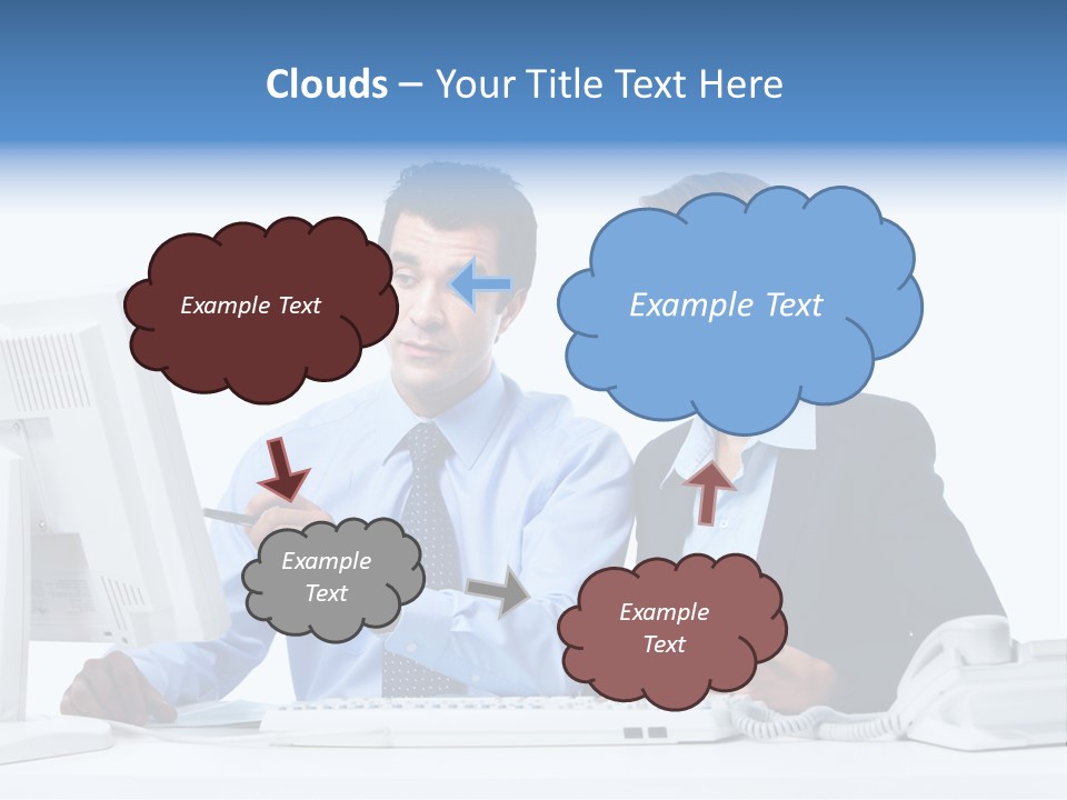 Meeting Internet Businesswoman PowerPoint Template