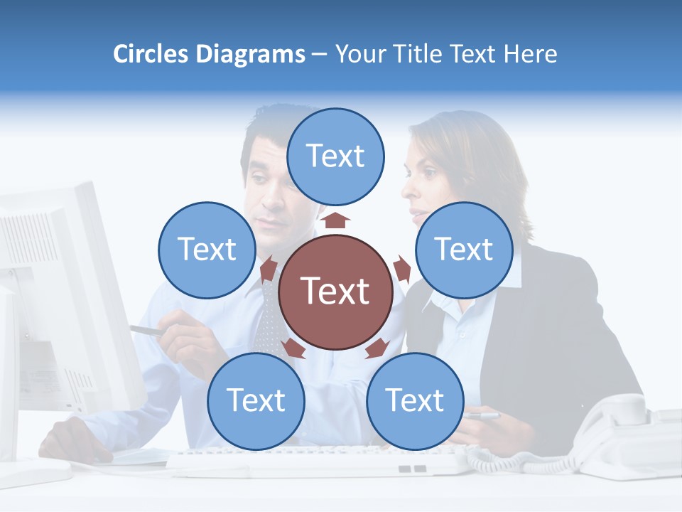 Meeting Internet Businesswoman PowerPoint Template