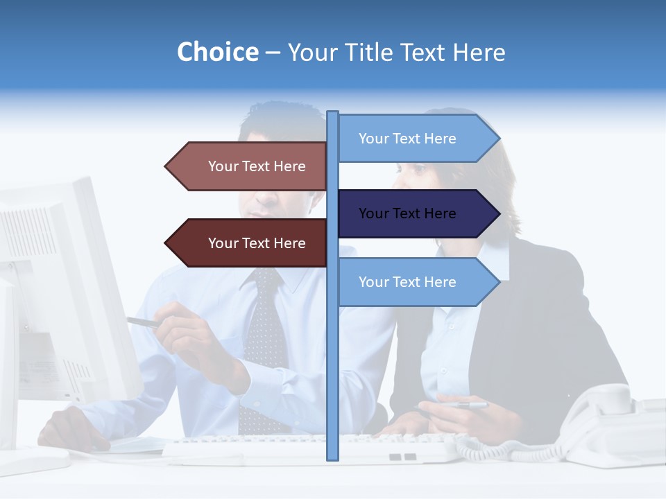 Meeting Internet Businesswoman PowerPoint Template