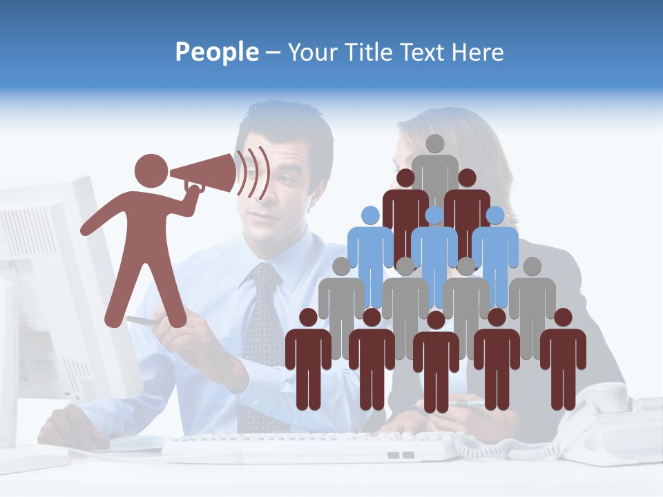 Meeting Internet Businesswoman PowerPoint Template