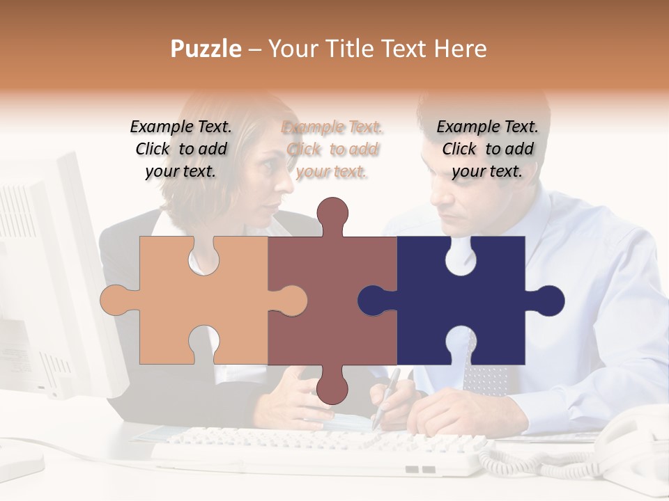 Businessman Teamwork Occupation PowerPoint Template