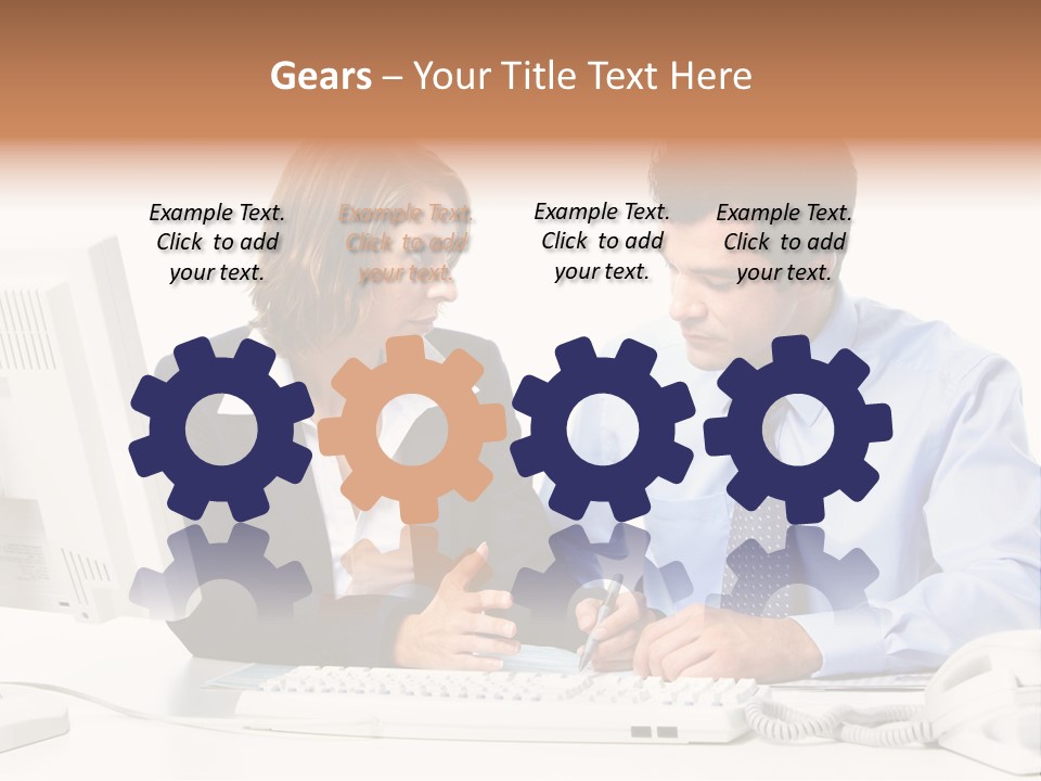 Businessman Teamwork Occupation PowerPoint Template