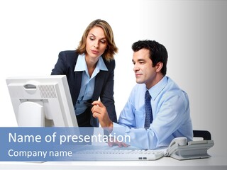 White Girl Cap PowerPoint Template